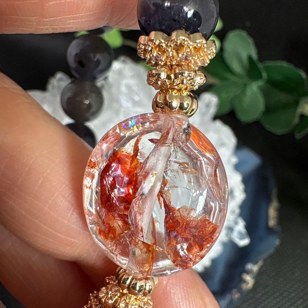 ＊蓮華様＊ライモナイトインクォーツ　アイオライト　ブレスレット