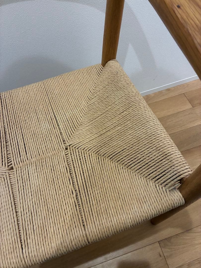 オーク材ペーパーコードアームチェア