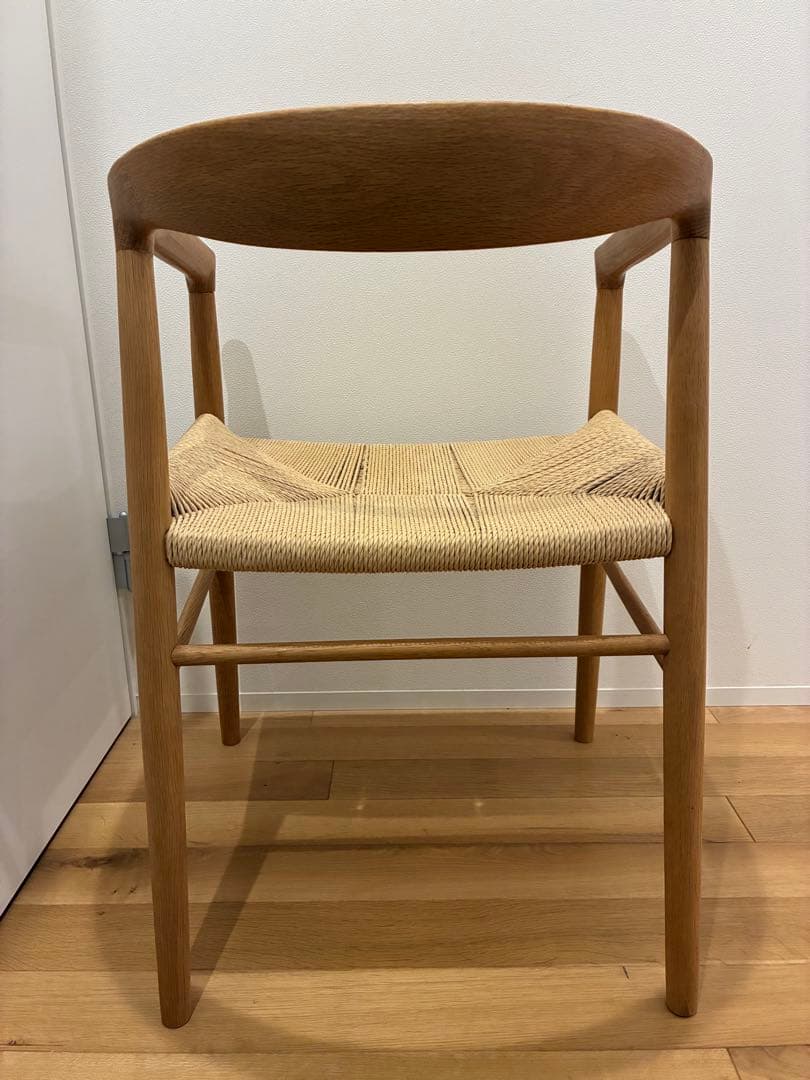 オーク材ペーパーコードアームチェア