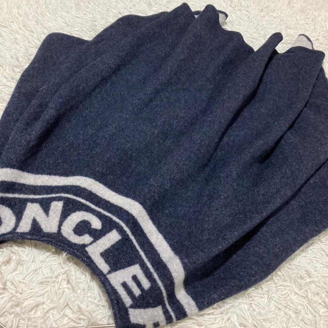 14793✨モンクレール mantella 羊毛ロゴ ストール ポンチョ ケープ