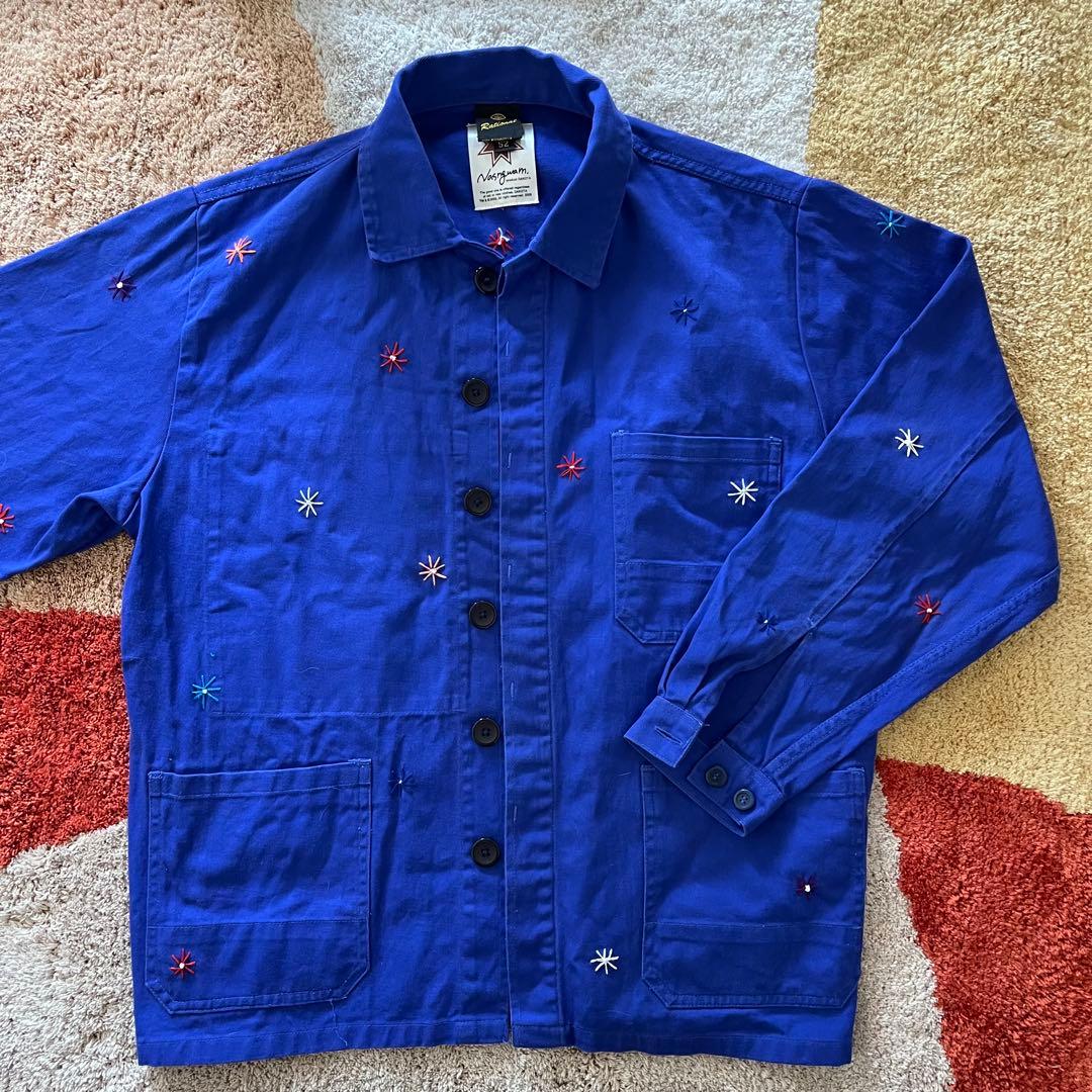 Nasngwam. フラワーカバーオール / リメイクユーロワークジャケット