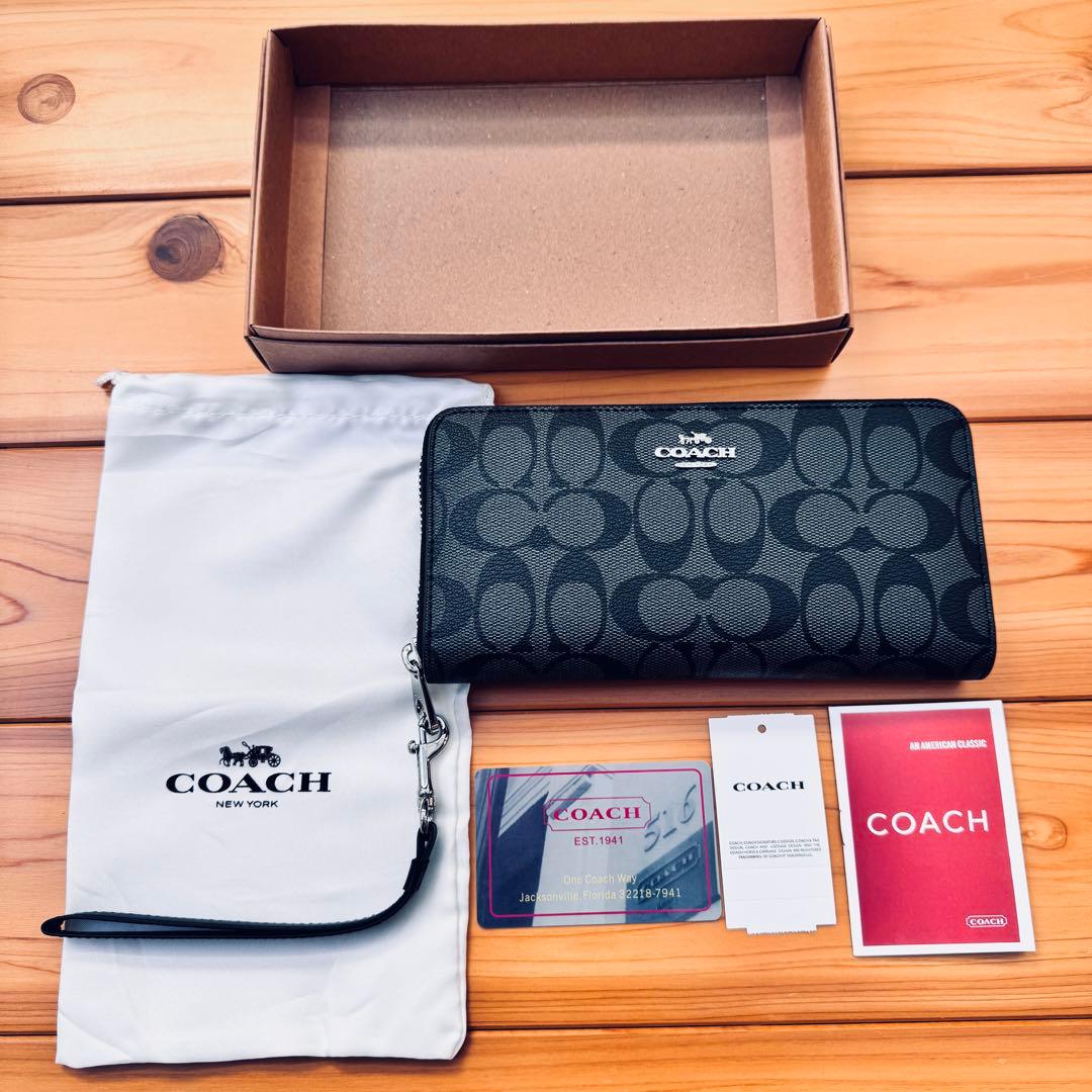 COACH 長財布 C4452 ブラック系 新品未使用 レディース メンズ