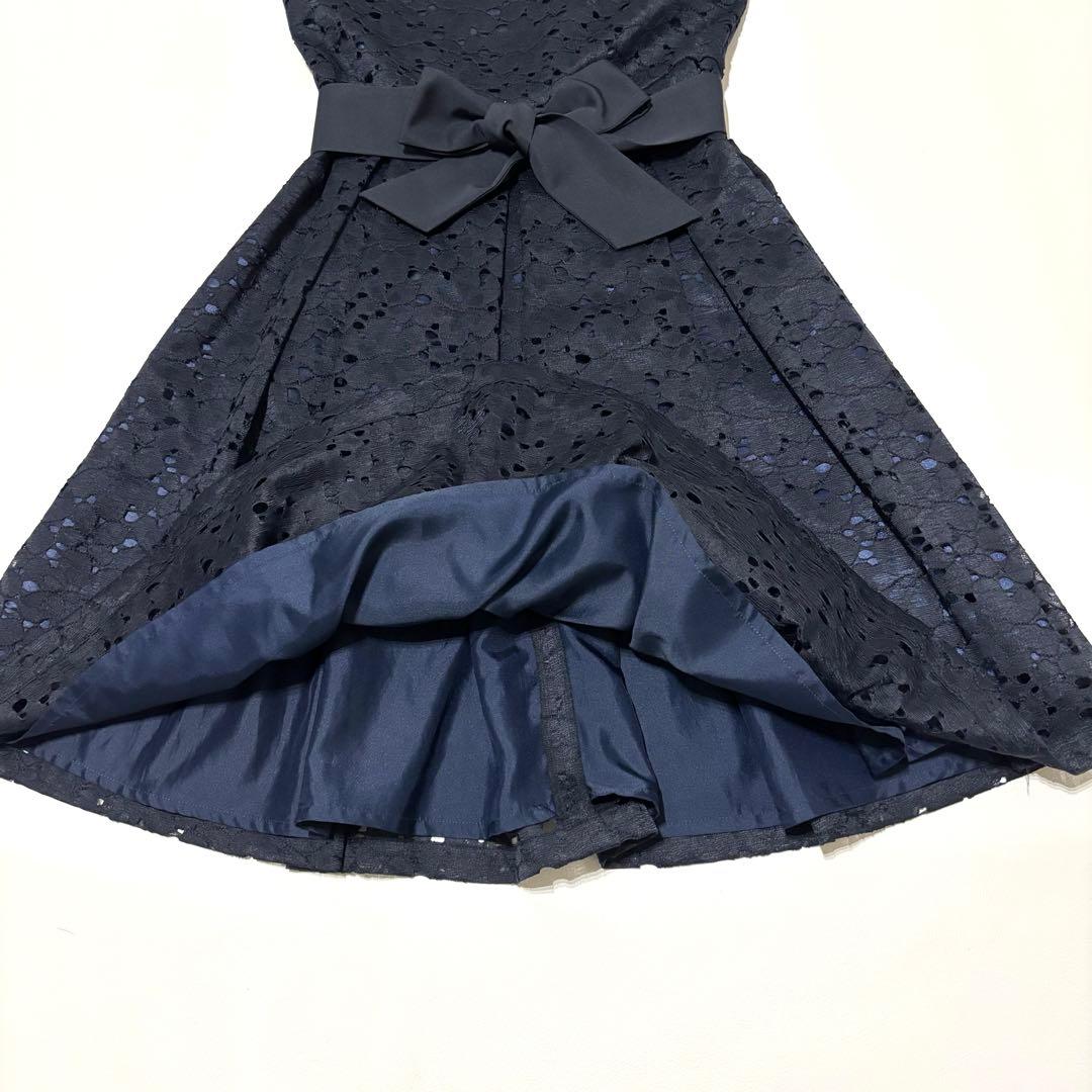 定価￼￼￼￼5万　極美品✨ポンポネットジュニア　総レースワンピース　紺色　160