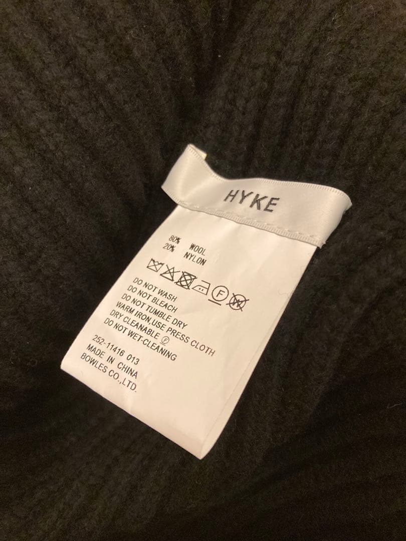 RIBBED KNIT WOOL HOODED SCARF ブラック