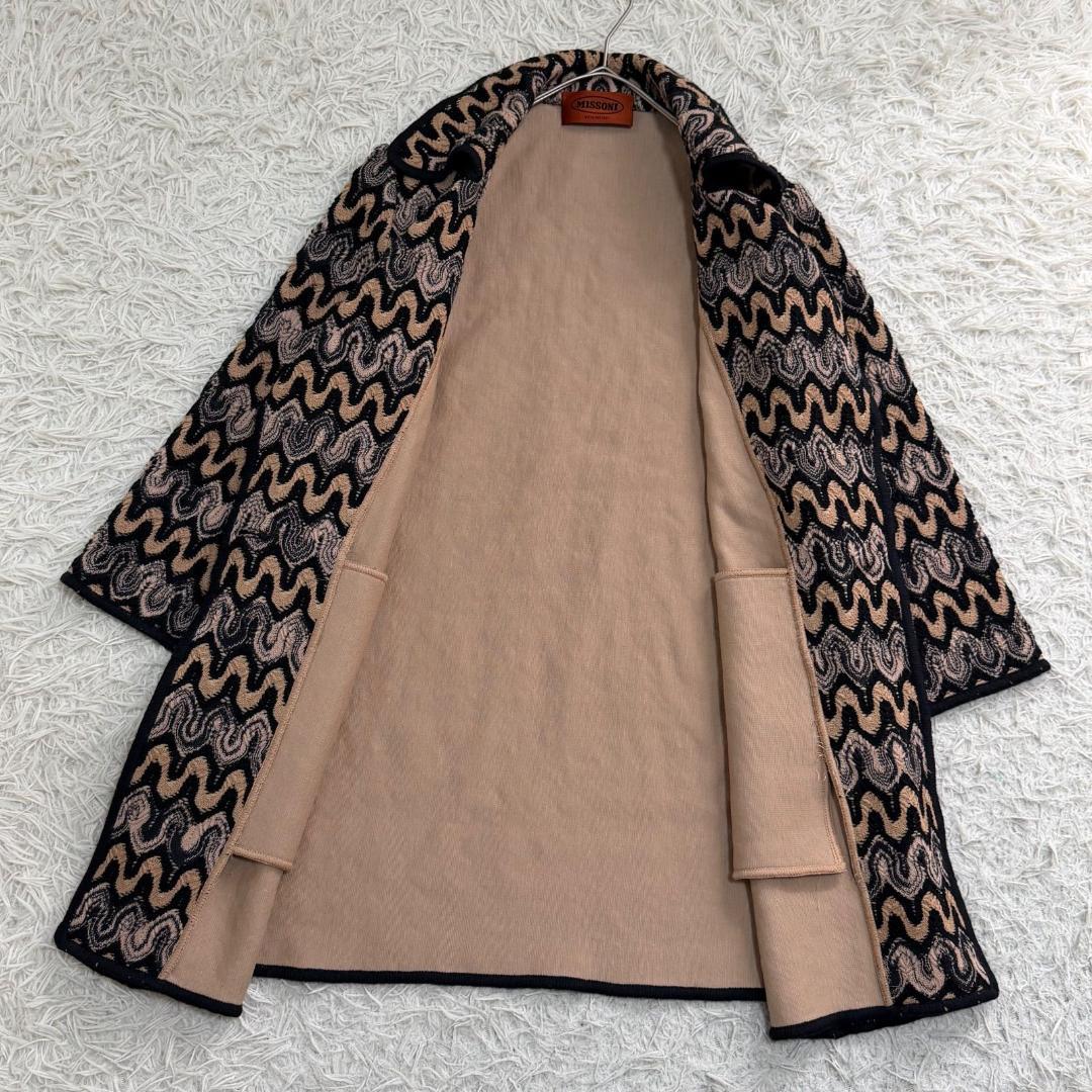 17049✨ミッソーニ ウール イタリア製 総柄 チェスターコート ロングコート