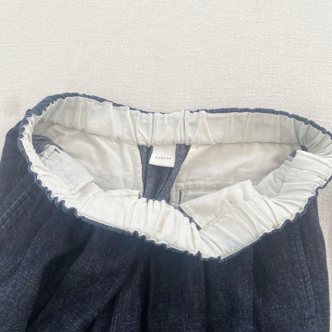 かぐれ⟡.綿麻デニムイージーパンツ コットンリネンインディゴ日本製