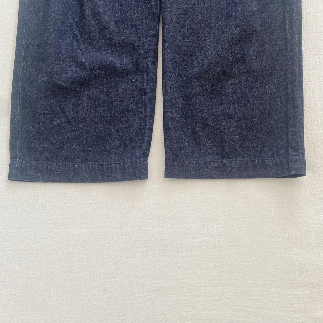 かぐれ⟡.綿麻デニムイージーパンツ コットンリネンインディゴ日本製