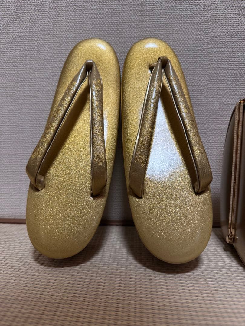 【未使用】和装用バッグ 本革　草履セット　50,000円のお品