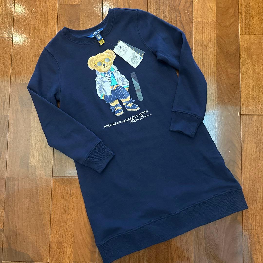 【新品未使用】ラルフローレン　ポロベア　スウェットワンピース140