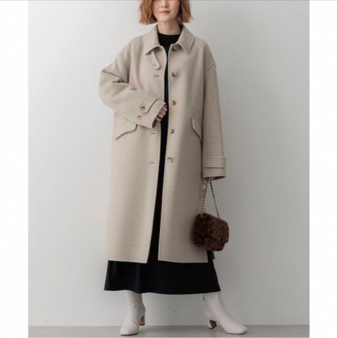 大きいサイズ46＊２３区 ウールミルド リブ フレアワンピース＊自由区ICB組曲