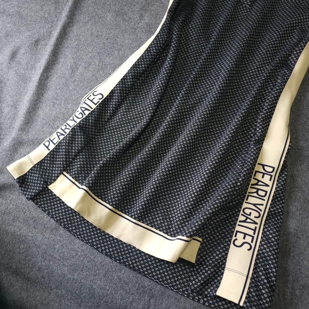 【パーリーゲイツ】2024年春夏人気サイドロゴネーム 半袖ゴルフワンピース 黒M