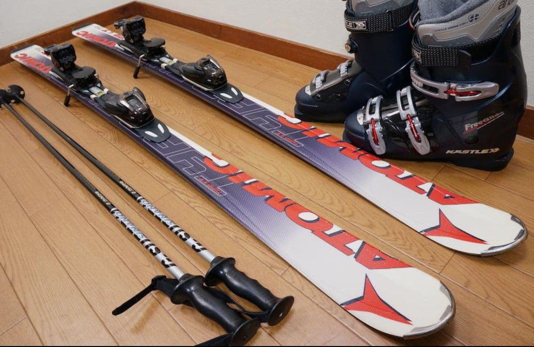 (9/26まで出品)157cm 靴27cm ATOMIC スキーセット 中古