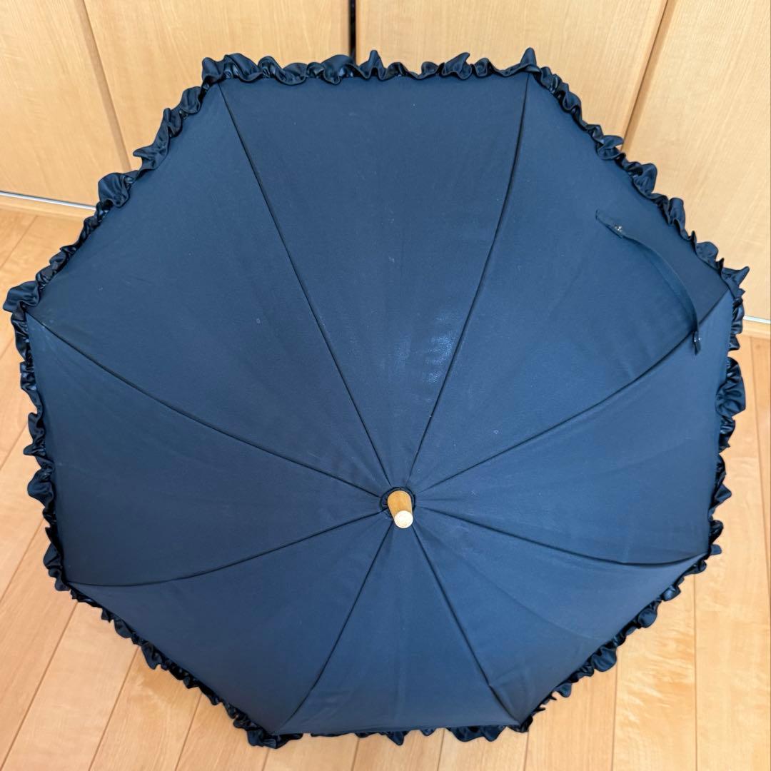 サンバリア100 日傘 フリル ブラック S 長傘
