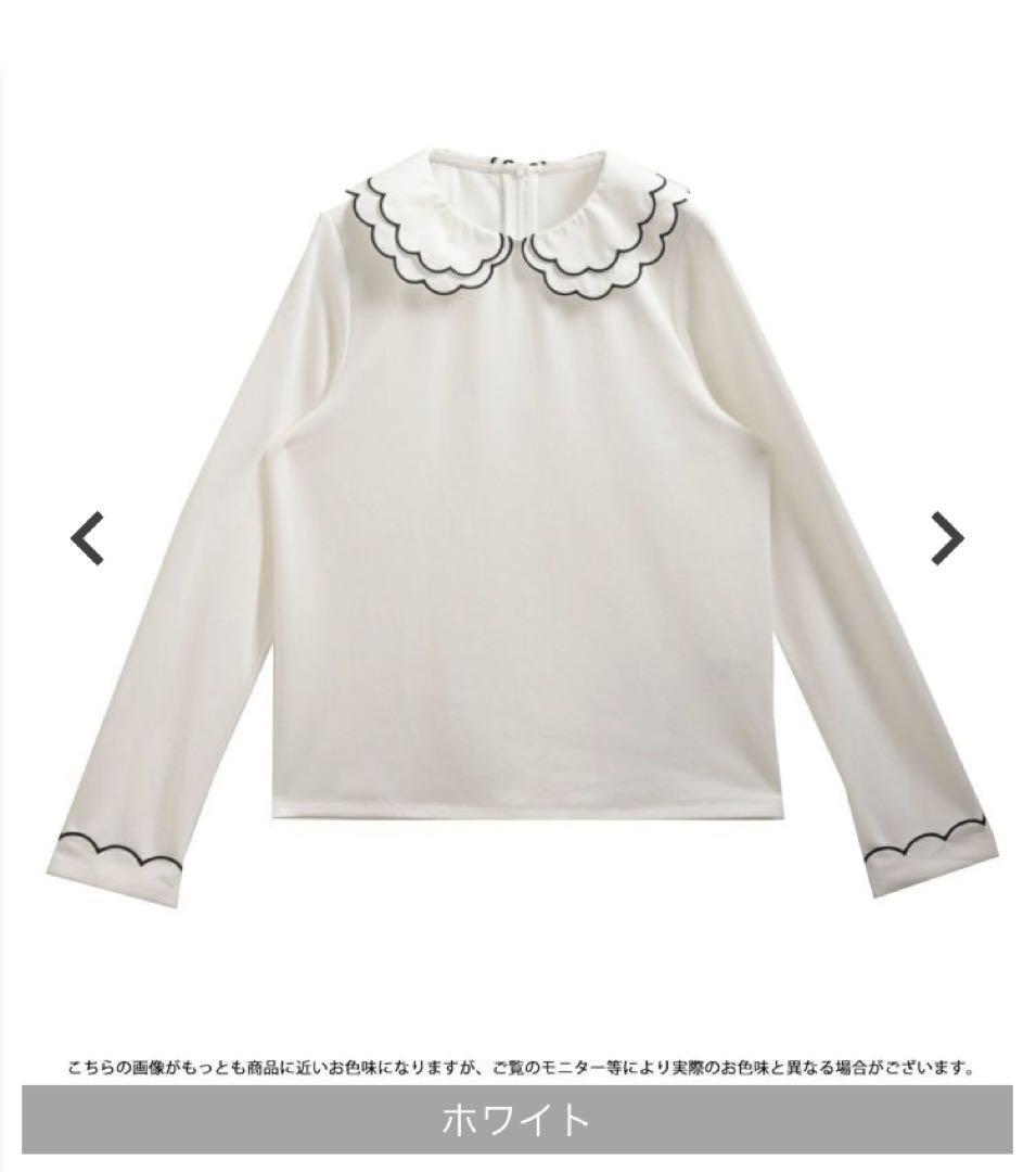 fitmore 新品未使用 刺繍ダブルカラーレイヤードロングスリーブトップス