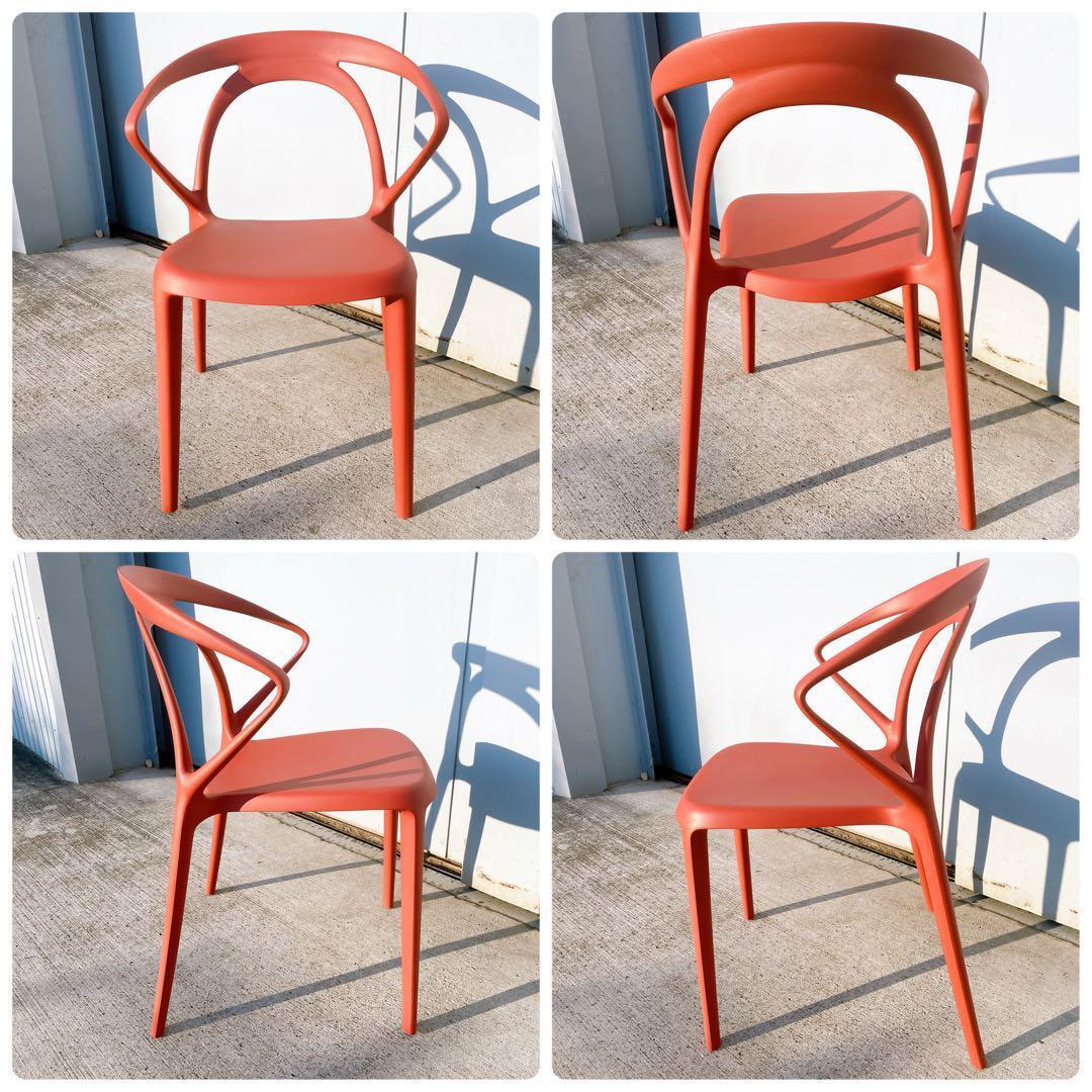 【未使用品】CHERRY エルパソ ダイニングチェア レッド 2脚セット①