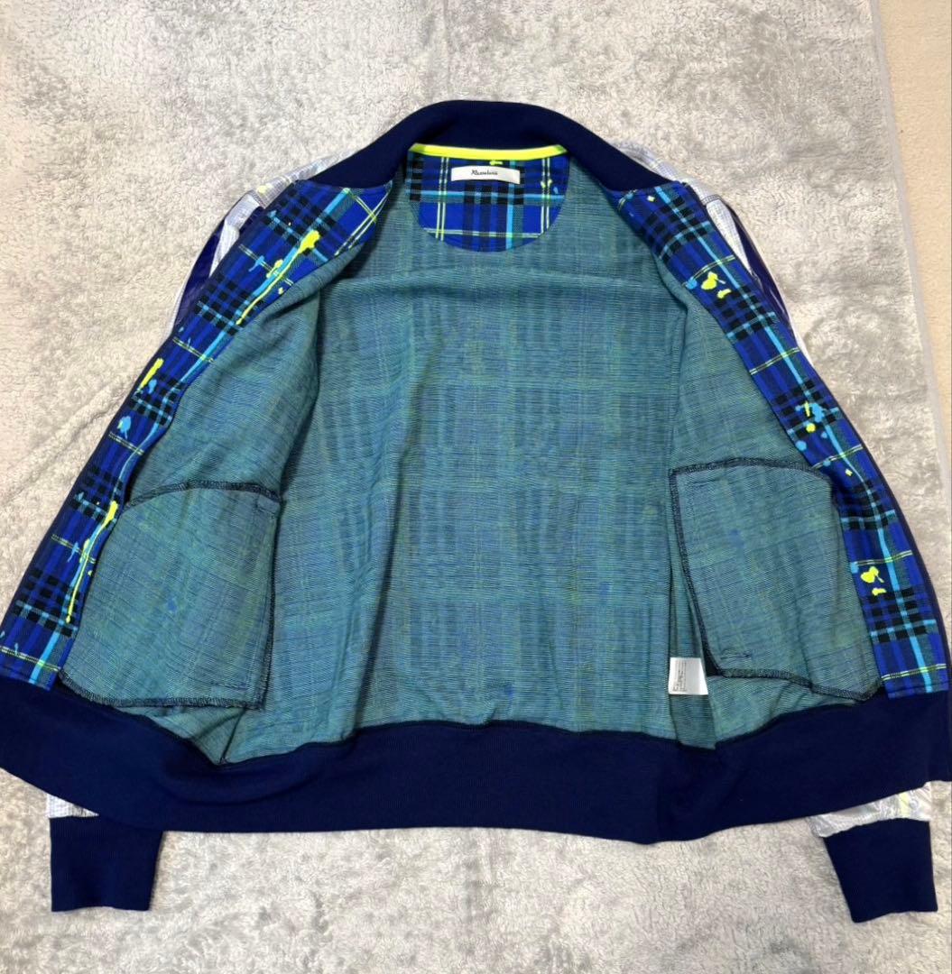 ラッセルノ ブルゾン 2重素材 表ナイロン100% シアー ブルーチェック柄 L