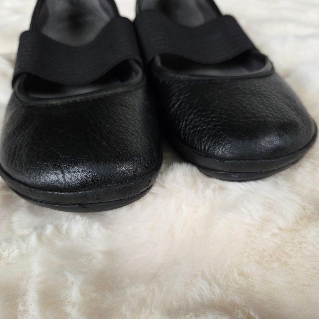 カンペール　CAMPER　バレエシューズ　黒 ストラップ　フラットシューズ　24