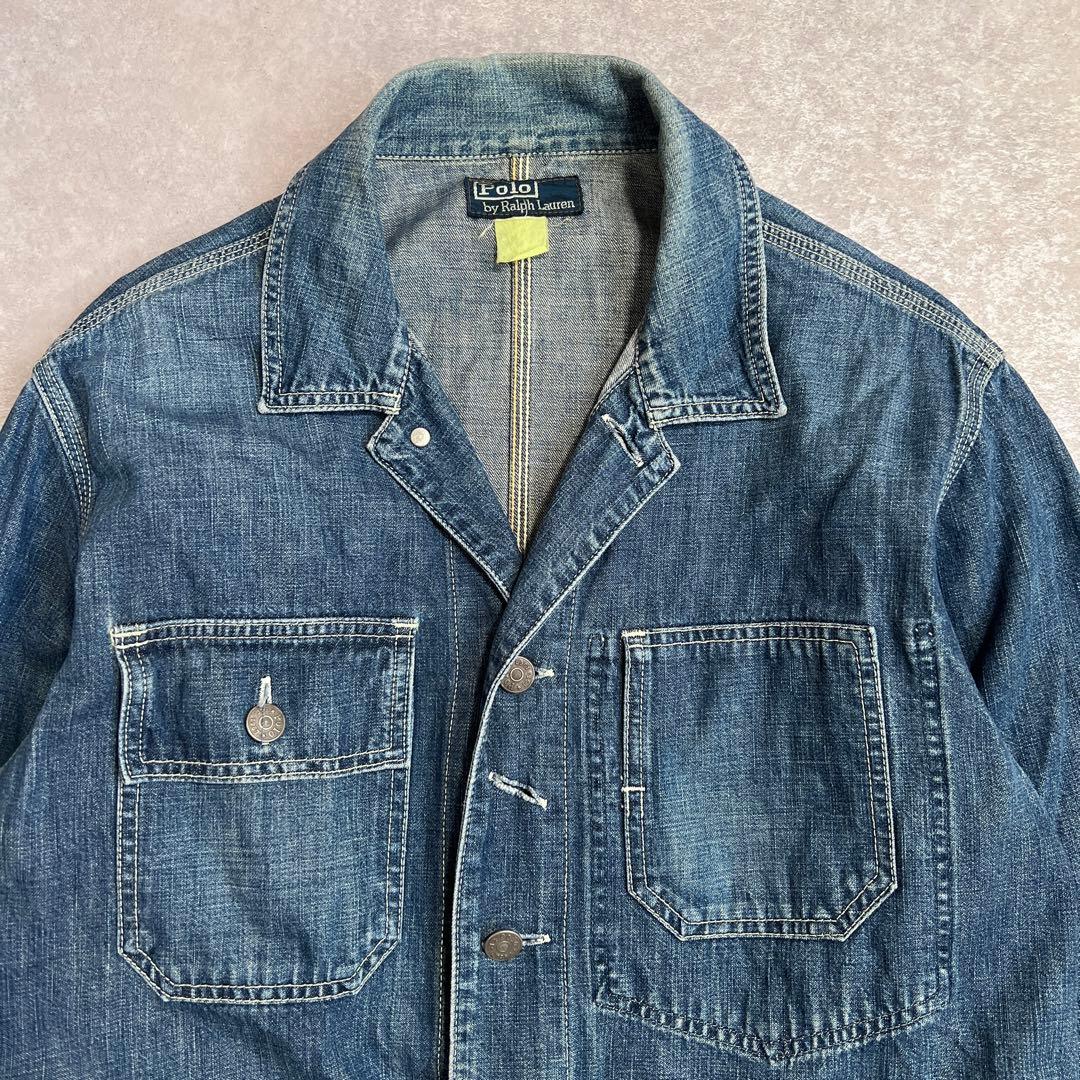 90sポロラルフローレン デニムカバーオール ワークジャケット L相当
