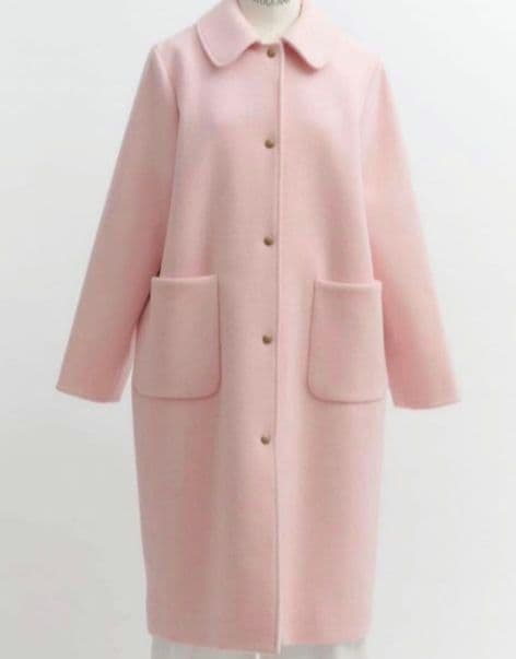 タグ付未使用　yori バイカラーロングコート　ピンク