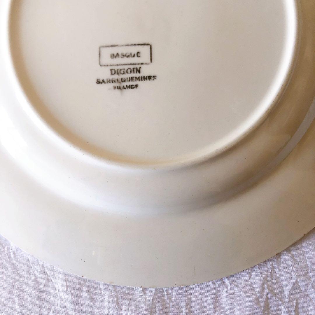ディゴワンサルグミンヌ バスク柄デイナープレート C フランスアンティーク食器