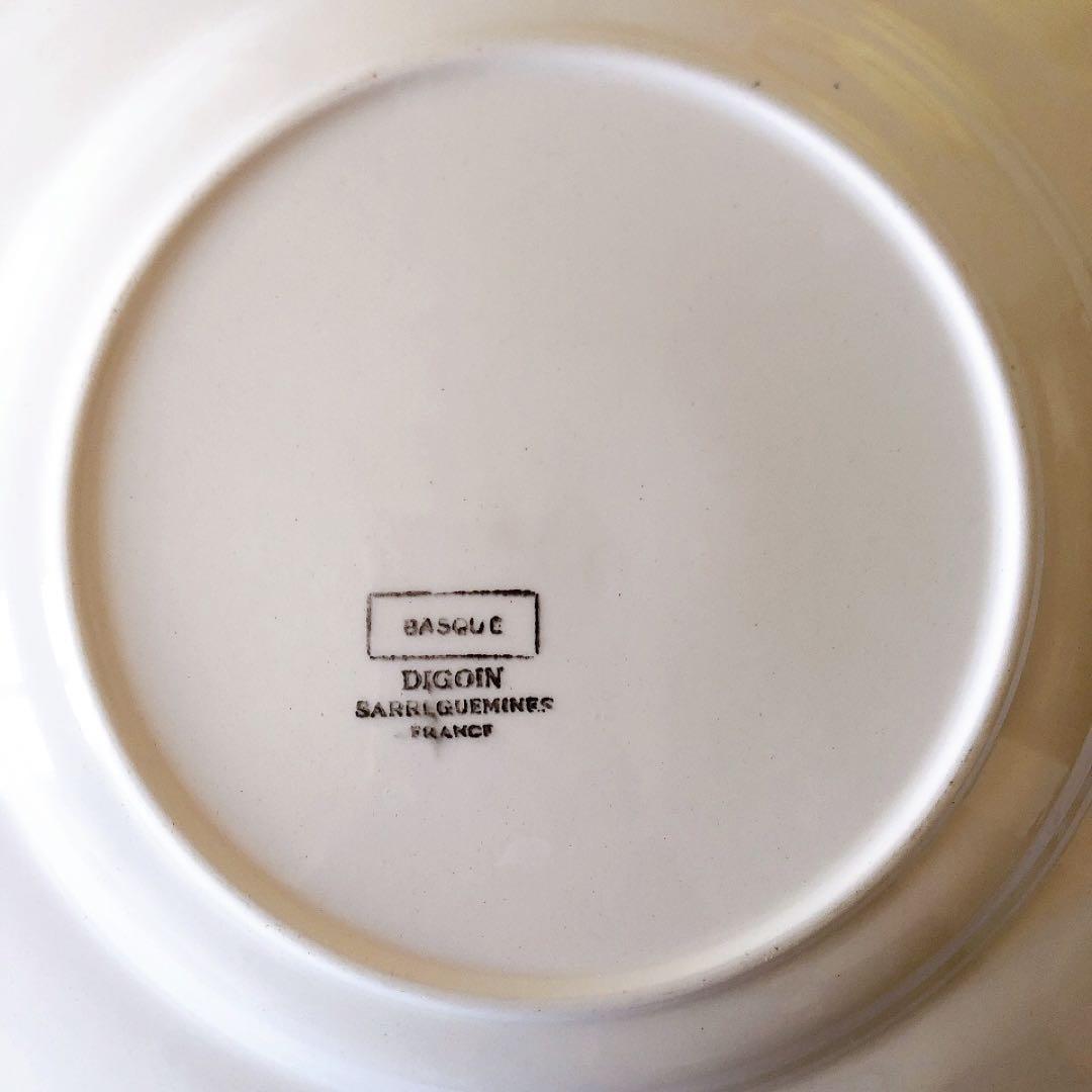 ディゴワンサルグミンヌ バスク柄デイナープレート C フランスアンティーク食器