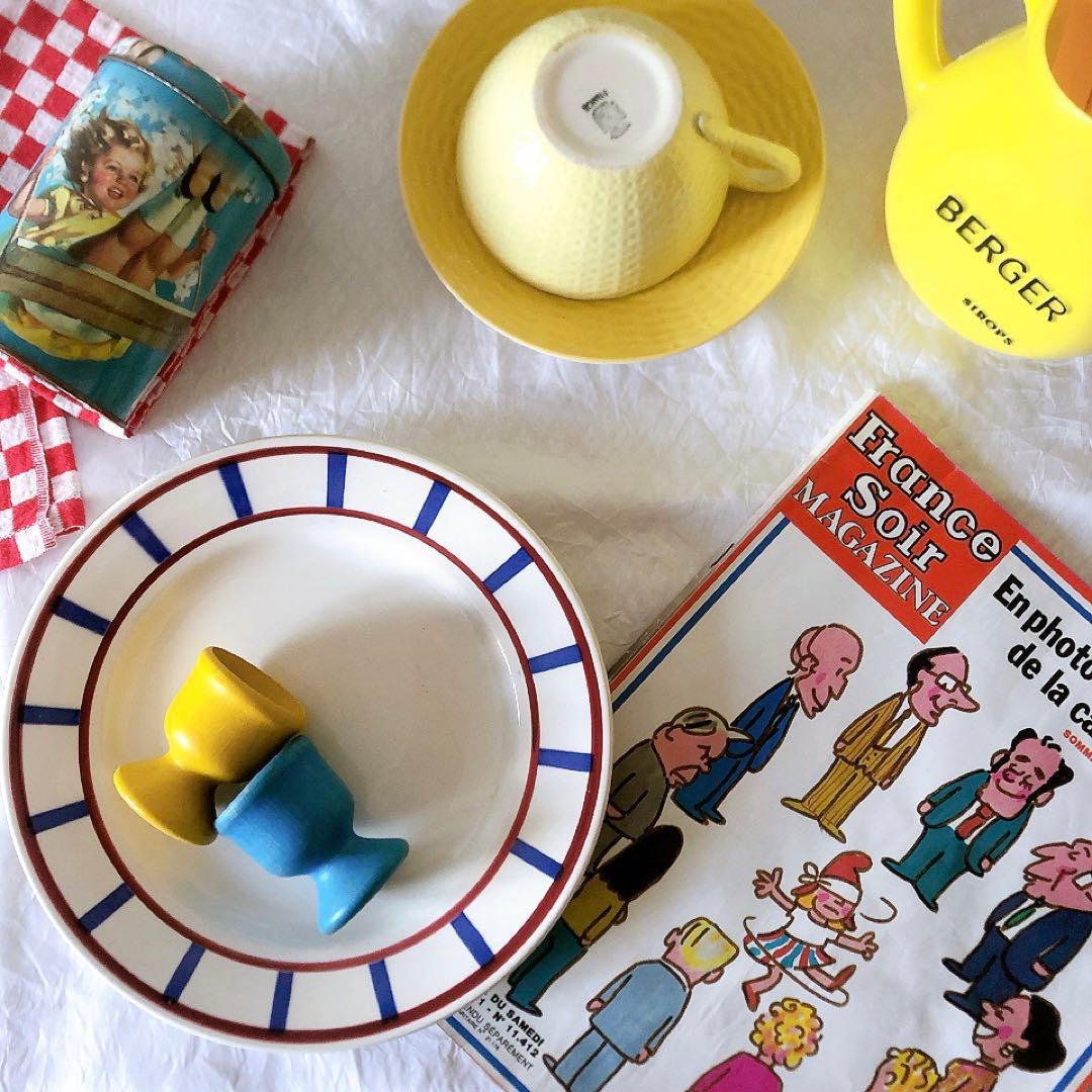 ディゴワンサルグミンヌ バスク柄デイナープレート C フランスアンティーク食器