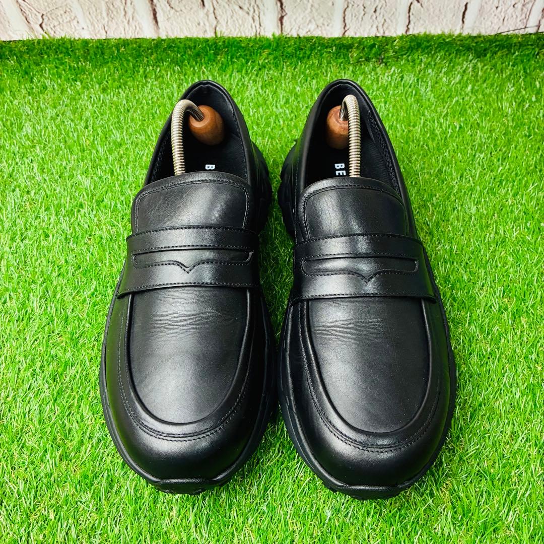【極美品】BEAMS スニーカーローファー レザー 本革 厚底 43(27)