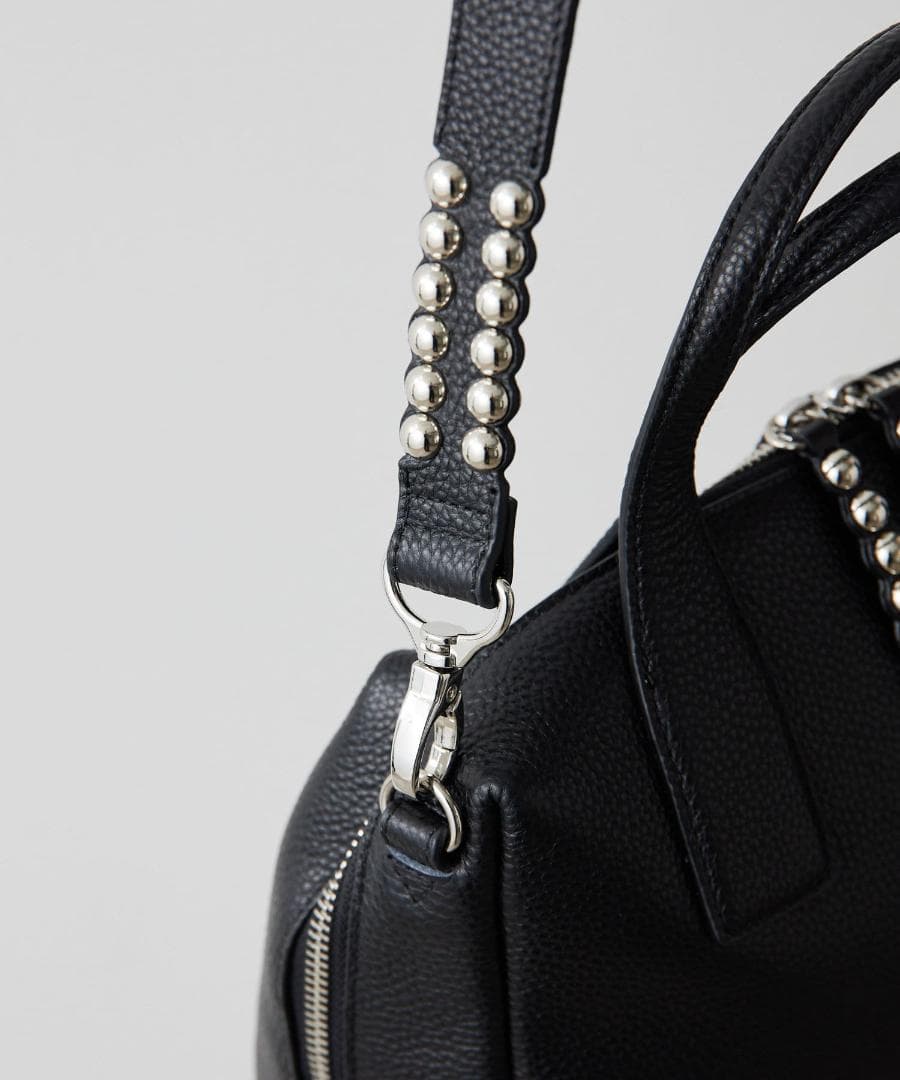 ear PAPILLONNER 2WAY スタッズボストンバッグ ブラック 本革