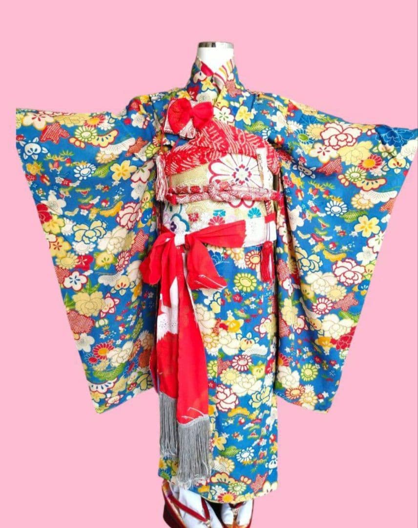 専用です☆くすみブルーの着物単品