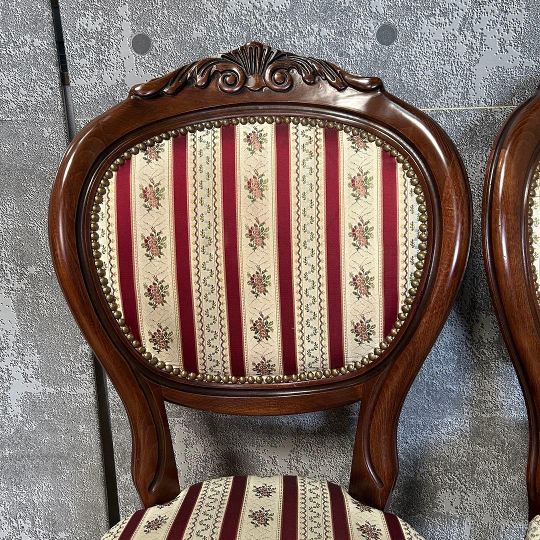 わらびもちこ꧁イタリア製꧂サロンチェア ダイニング ヨーロッパ 鋲打ち