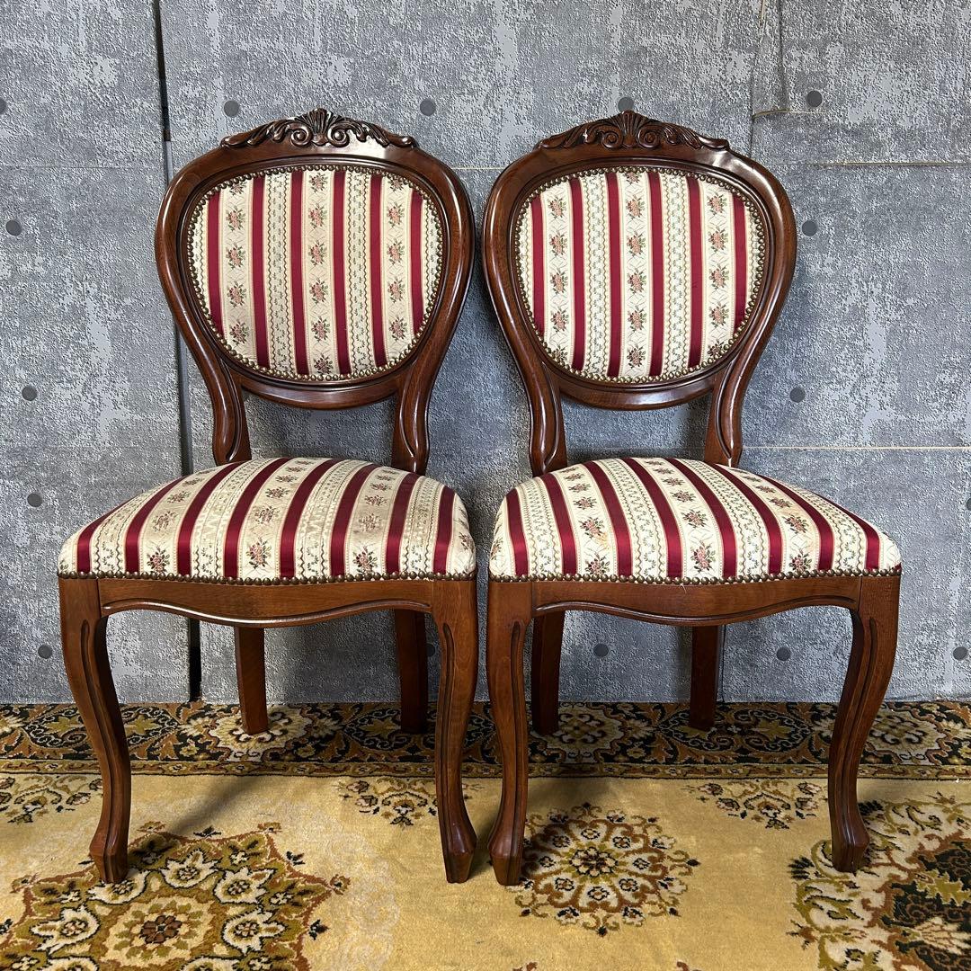 わらびもちこ꧁イタリア製꧂サロンチェア ダイニング ヨーロッパ 鋲打ち