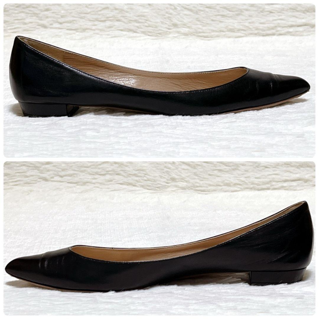 ​【極美品】フランチェスコルッソ フラットシューズ 38 黒 ポインテッドトゥ