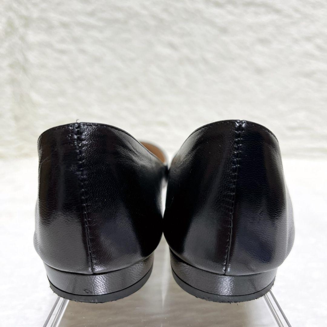 ​【極美品】フランチェスコルッソ フラットシューズ 38 黒 ポインテッドトゥ