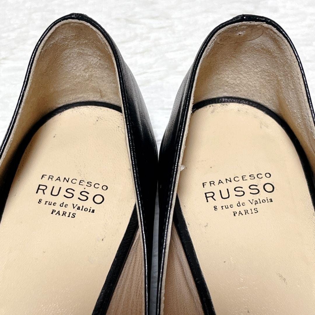 ​【極美品】フランチェスコルッソ フラットシューズ 38 黒 ポインテッドトゥ
