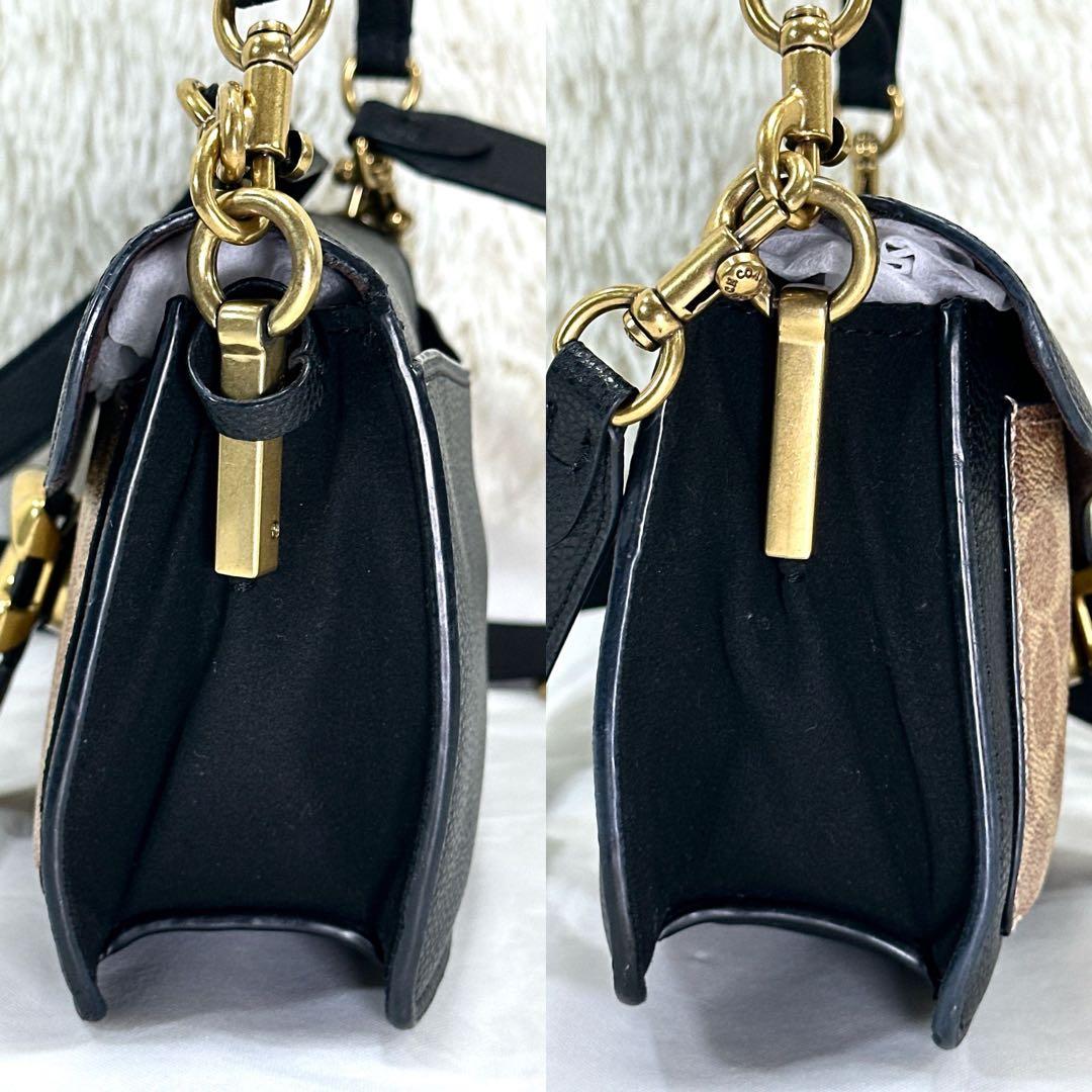 【極美品】コーチ 79337 タビー シグネチャー 3way ハンドバッグ 黒