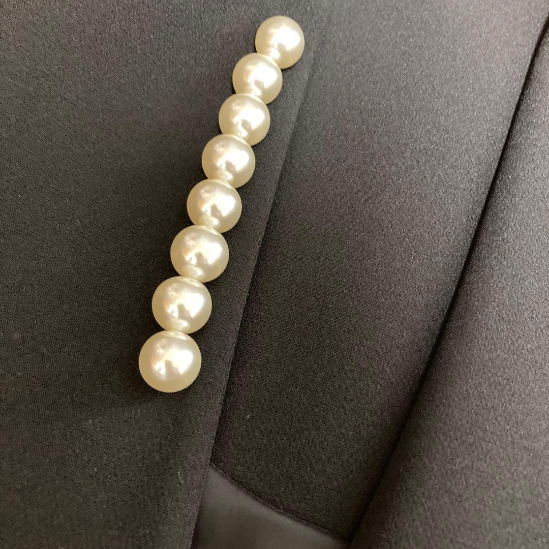 セルフォード　黒　パールボタン付きジレ　お呼ばれ