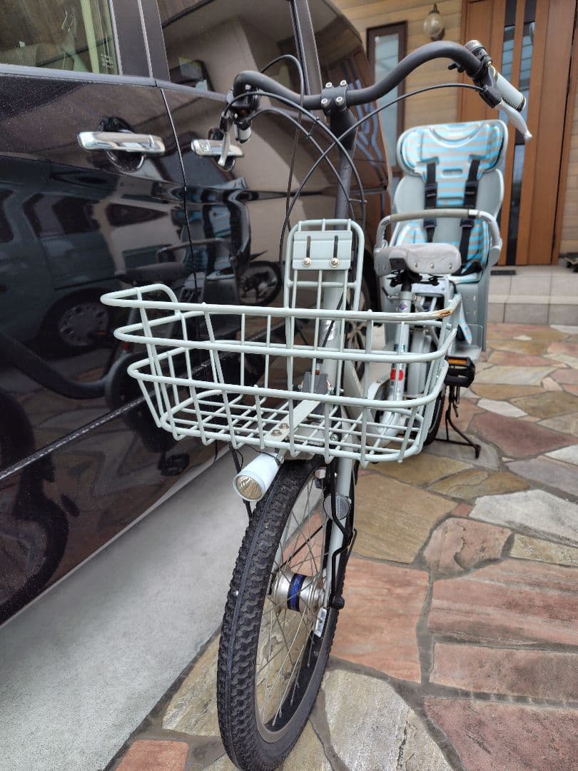 子供乗せ自転車　bikke チャイルドシート付き グレー