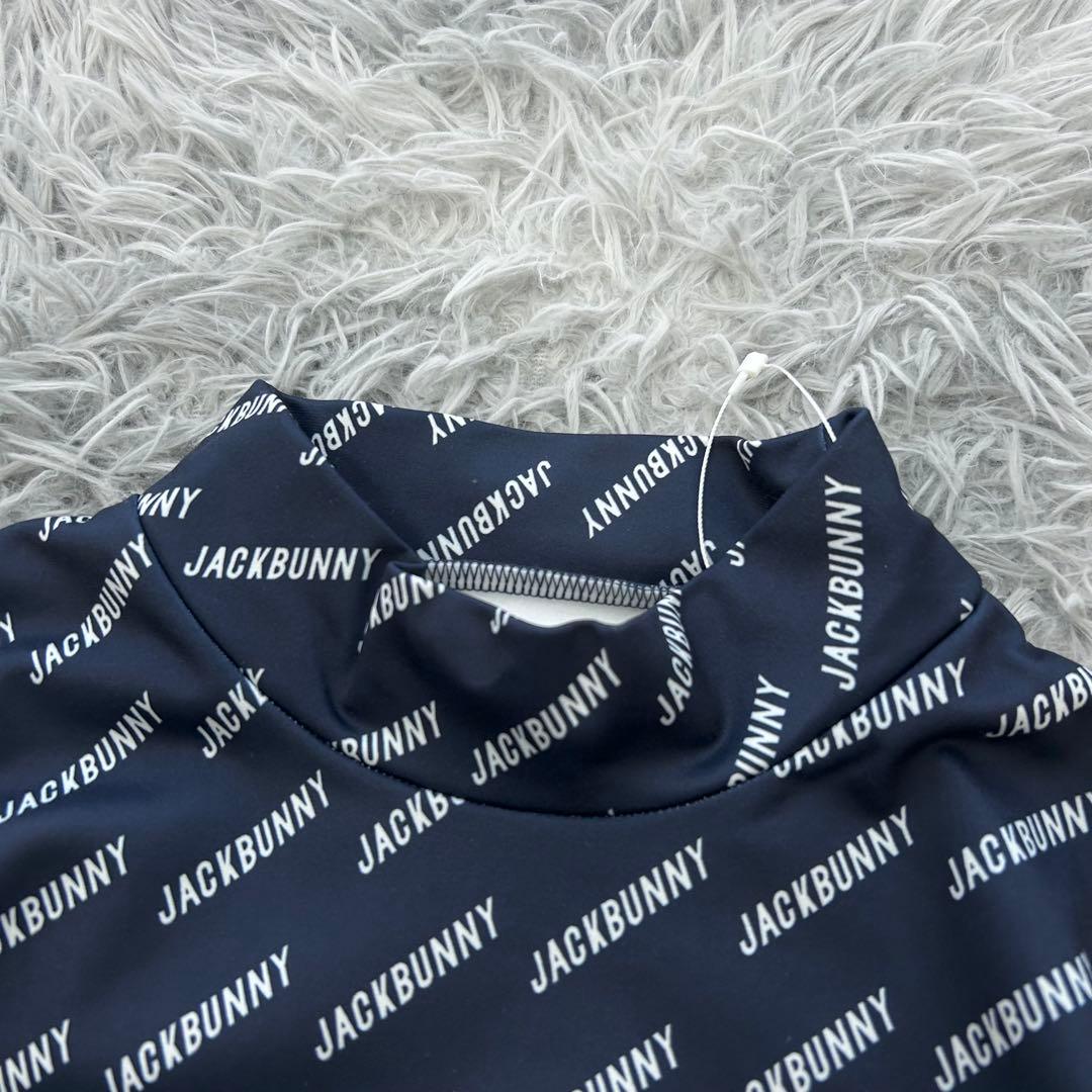 おまとめ　新品　ジャックバニー　モックネック　長袖シャツ　裏起毛　総柄　ネイビー