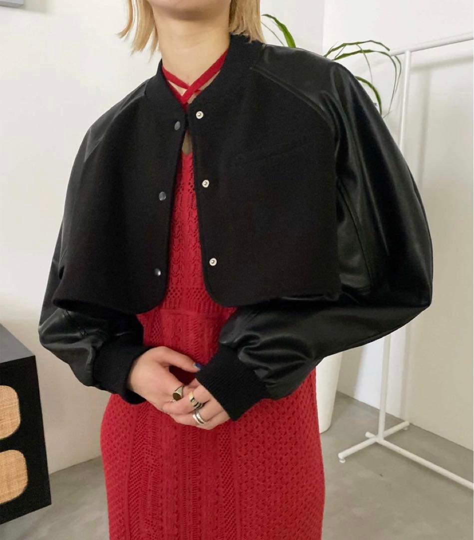 ジャケット・アウター ameri vintage UND LAYERED STADIUM JUMPER