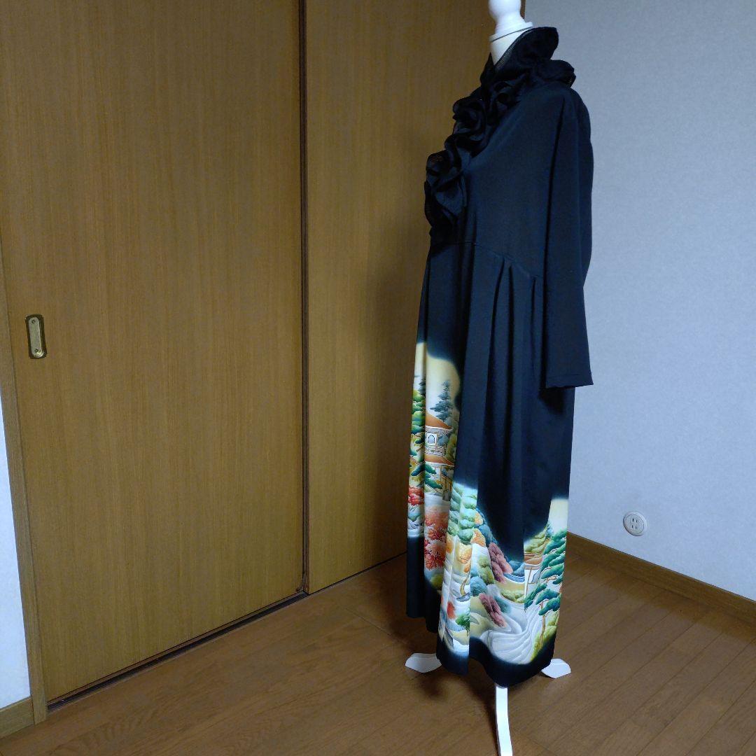 ぶ*ん様 【未使用正絹黒留袖】ロングワンピース4点セット　作家物　L〜LL
