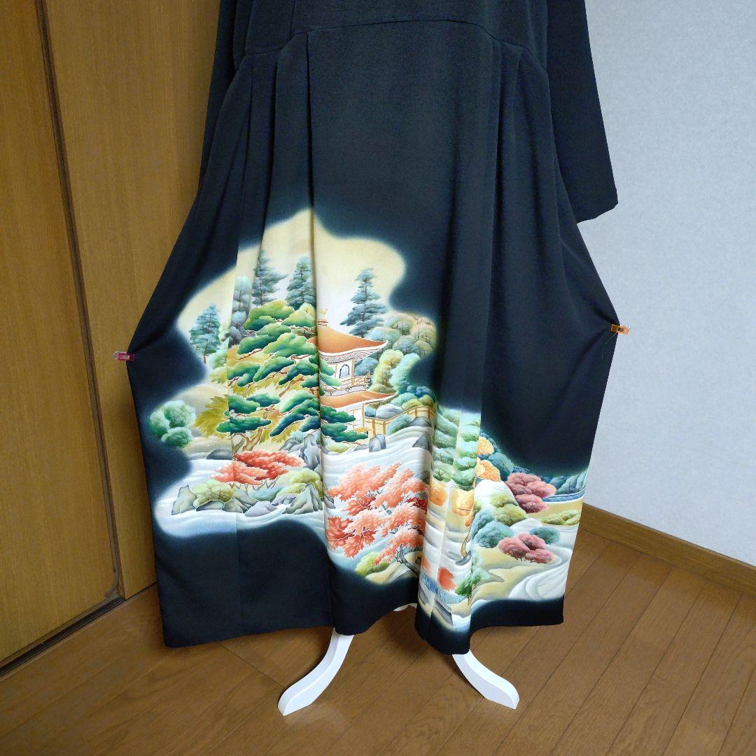 ぶ*ん様 【未使用正絹黒留袖】ロングワンピース4点セット　作家物　L〜LL