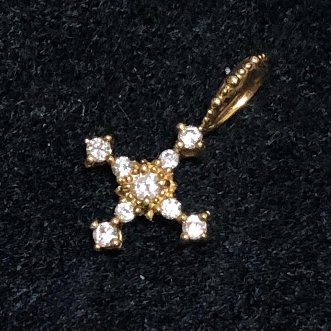 ☆びーちゃん☆ ☆アガットクラシック★K18ダイヤモンドクロスチャーム