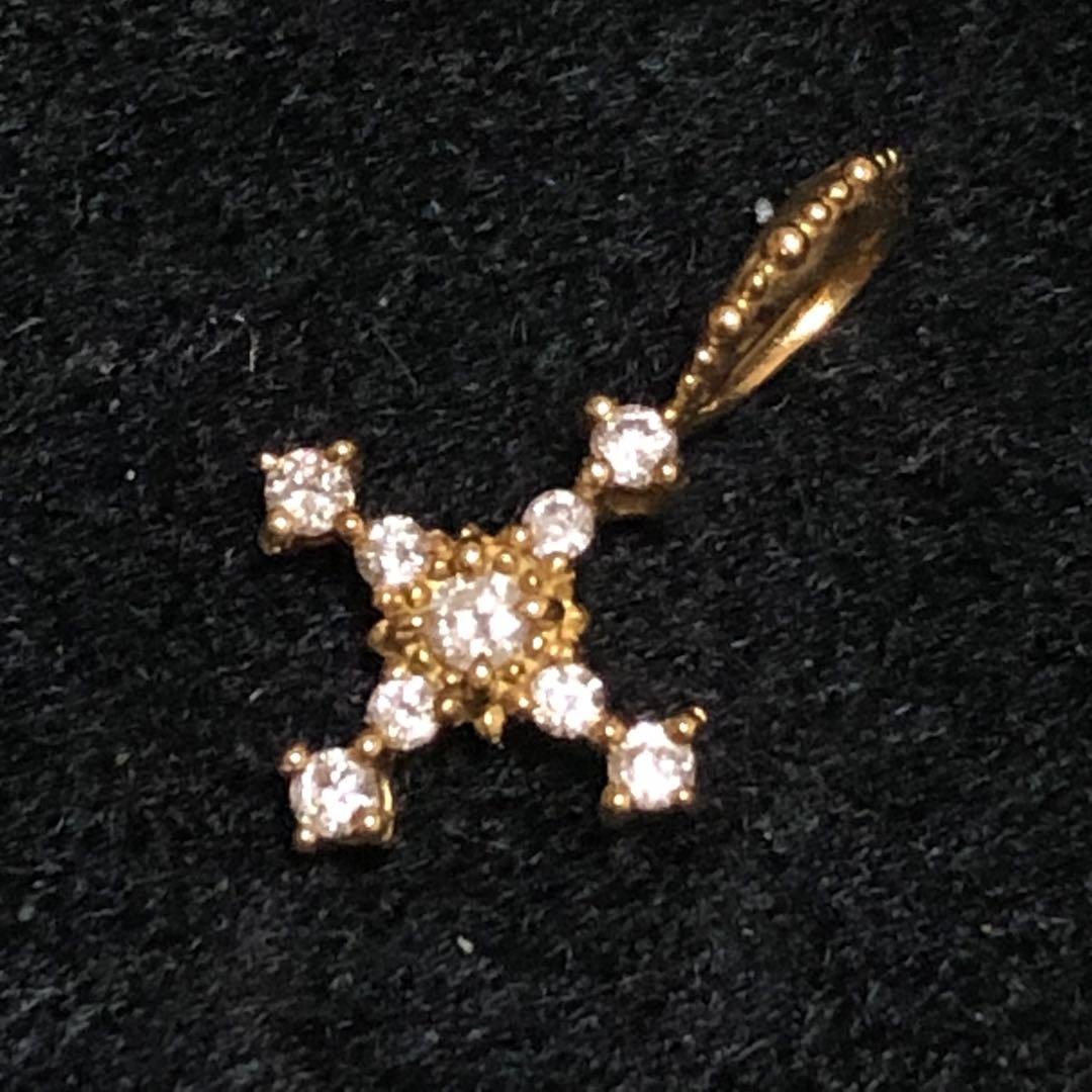 ☆びーちゃん☆ ☆アガットクラシック★K18ダイヤモンドクロスチャーム