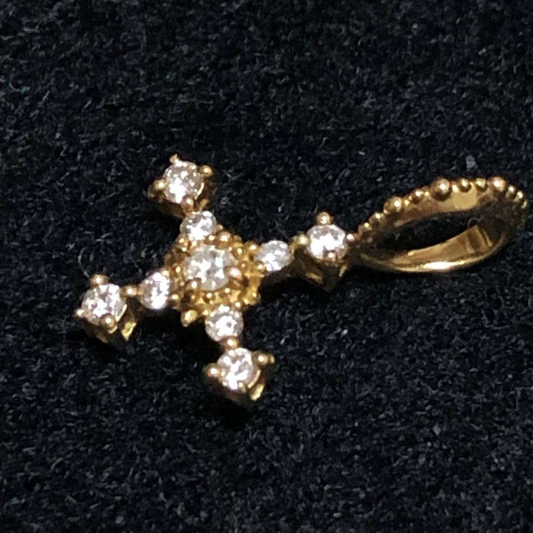 ☆びーちゃん☆ ☆アガットクラシック★K18ダイヤモンドクロスチャーム