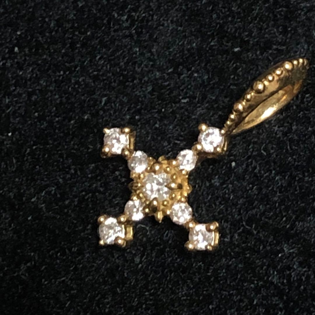 ☆びーちゃん☆ ☆アガットクラシック★K18ダイヤモンドクロスチャーム