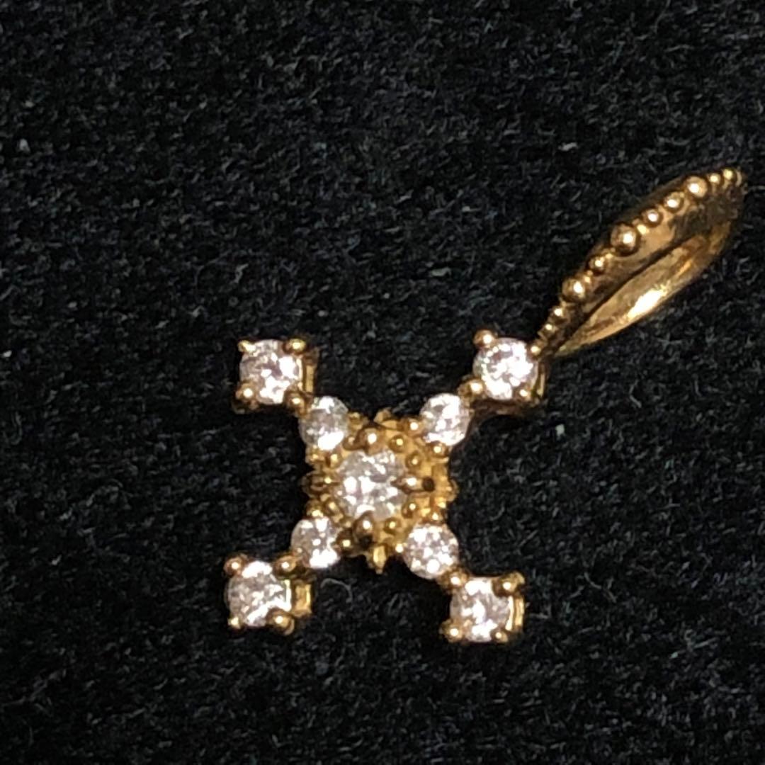 ☆びーちゃん☆ ☆アガットクラシック★K18ダイヤモンドクロスチャーム