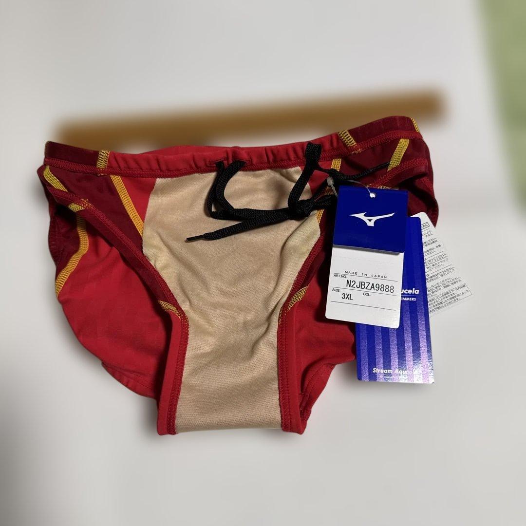 競パン Mizuno 競泳水着 3XL レッド N2JBZA9888