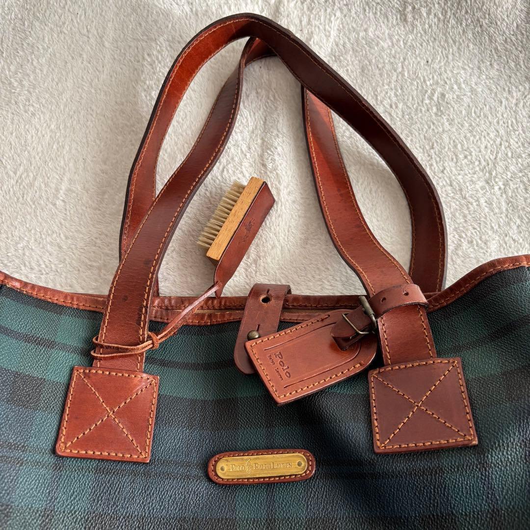 ✨️美品 ポロラルフローレン トートバッグ PVCレザー グリーン ヴィンテージ