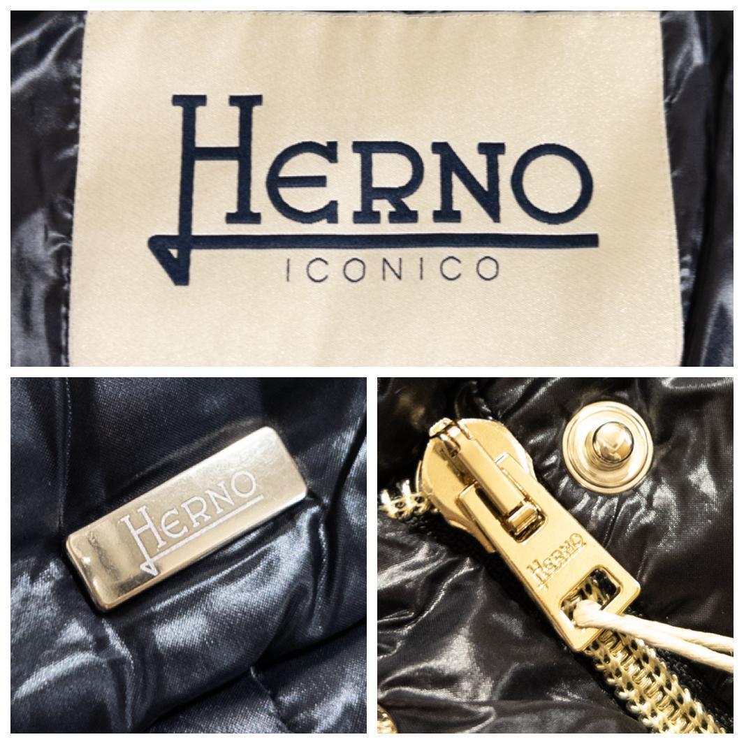 新品タグ付 ヘルノ 黒 ダウンベスト 44