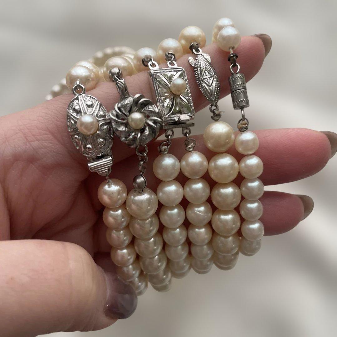 は*ま様 昭和レトロアクセサリー天然石ネックレス12点セットまとめてsilver